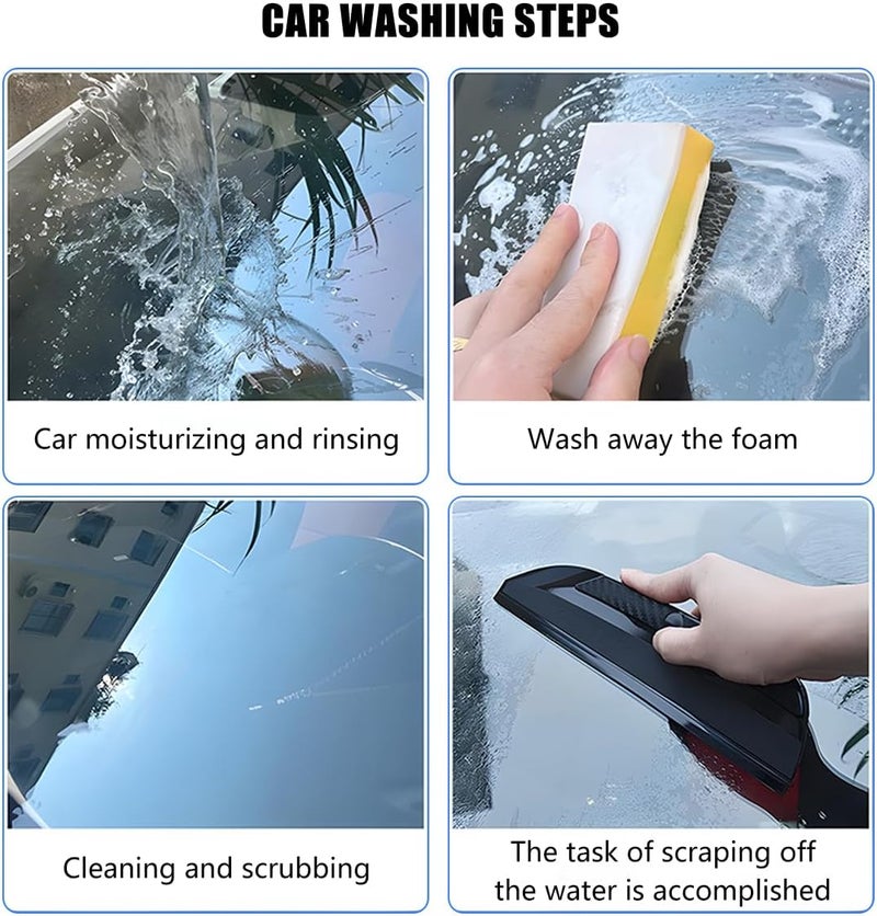 Sandfren Car Window Squeegee, Silicone Vehicle Glass Water Cleaning Wiper Blade for Drying, Professional Automotive Mirror Scraper Cleaner Accessories, Universal for SUV, Sedan, Truck - Image 5